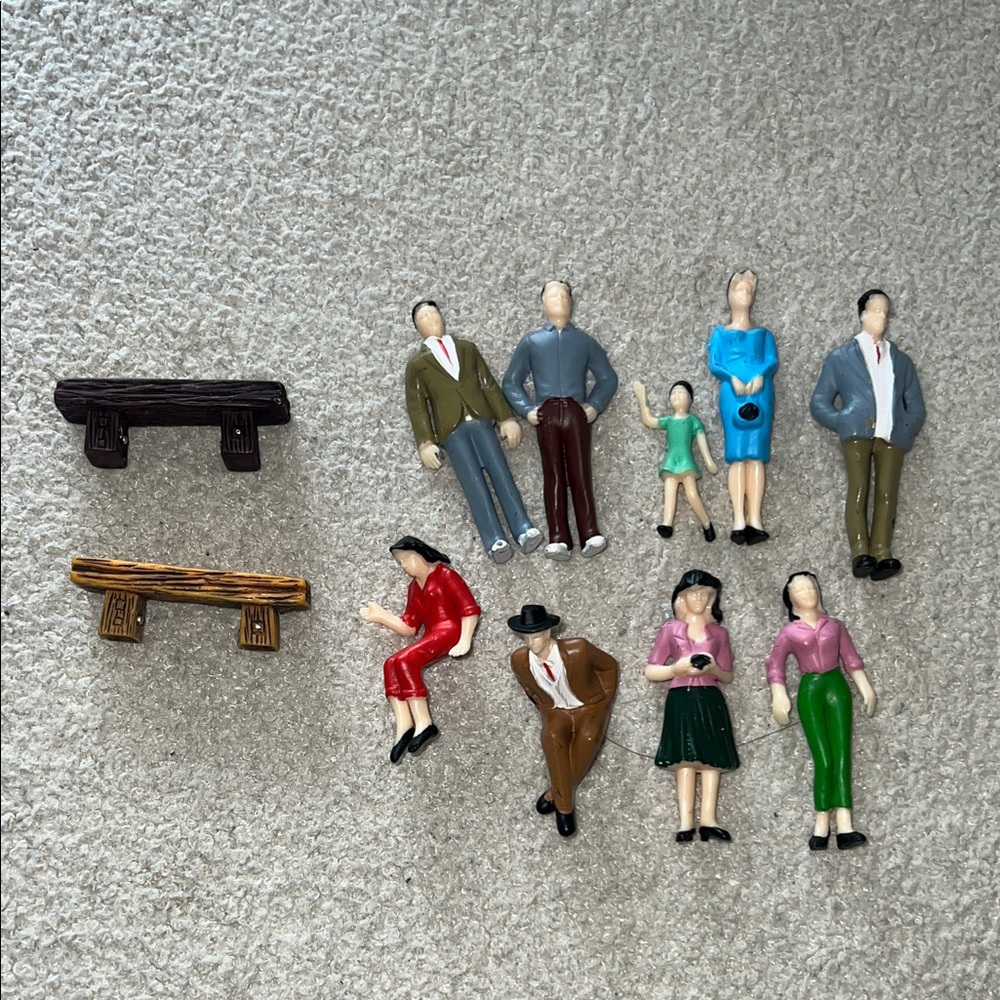 “The Museum of Us” Miniature Figurine Set with Benches